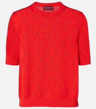 Gucci GG pointelle silk and cotton sweater