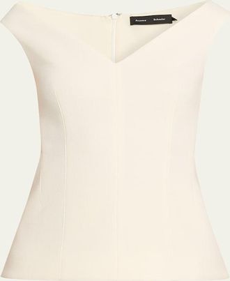 Proenza Schouler Mariam Wool Scuba V-Neck Top