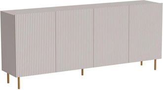 Dmora Credenza Londa, Madia da salotto con quattro ante battenti, Rialzato da terra, 200x42 h82 cm, Beige