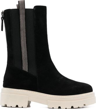 Fabiana Filippi suede zip-fastening Chelsea boots - women - Calf Suede/Rubber/Fabric - 36 - Black