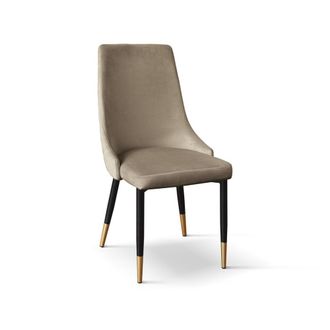 Konte Design Lote de 4 sillas efecto terciopelo t&oacute;rtola,patas antracita y doradas