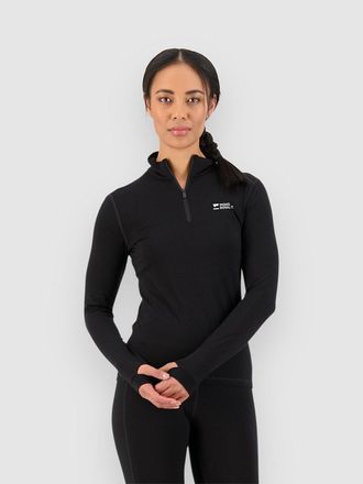 Mons Royale Cascade Merino 1/4 Zip Funktionsshirt schwarz