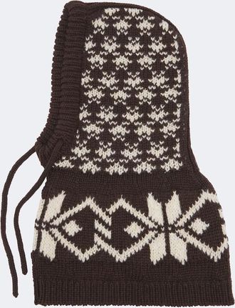Moncler Fair Isle sequined wool-blend balaclava