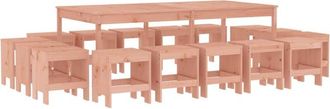 vidaXL 17 Piece Garden Dining Set Solid Wood Douglas vidaXL