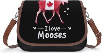 Generic I Love Heart Mooses Crossbody Bags for Women Shoulder Messenger Bag Purse Handbags
