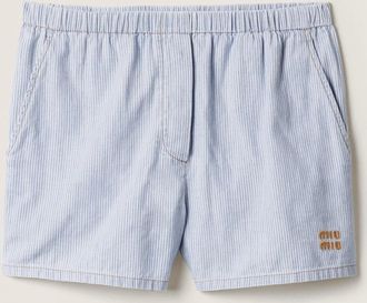 Miu Miu Striped chambray bermudas