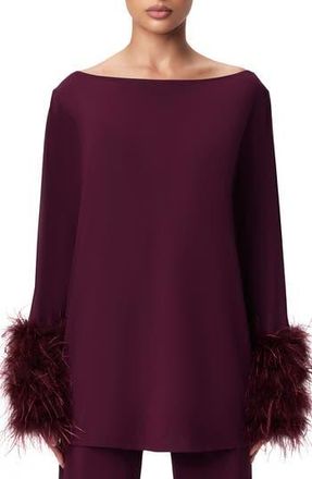 Naked Wardrobe Butter Boat Neck Tunic in Dark Plum at Nordstrom Rack, Size Large