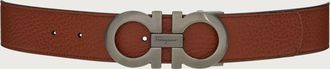 Ferragamo Men Reversible and adjustable Gancini belt Brown