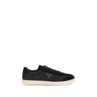 Prada Mens Low Top Sneakers - Black Nylon - Size 41.5 EU/IT