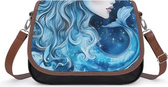 Generic AquariusZodiac Sign Womens Crossbody Bag Fashion Shoulder Handbags Message Tote Bag with Adjustable Strap