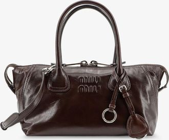 Miu Miu Borsa a mano in pelle con logo lettering in rilievo - MIU MIU - gender_Woman