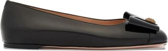 Bally Leren ballerinas met strikdetail - Zwart