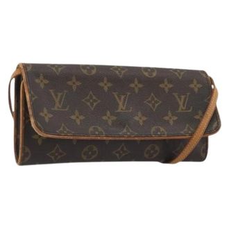 Louis Vuitton Pre-owned Pochette Twin GM - Dames - Pre-owned - Bruin - Maat: ONE Size Leer
