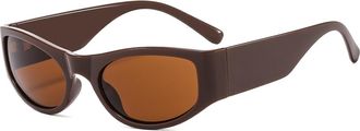 Generic Small Frame Mens Outdoor Sunglasses Commuter Womens Vacation(Brown)