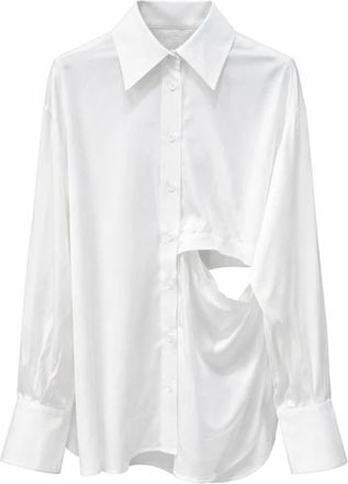 Andrea Ya'aqov Viscose Rok - Dames - Overhemden - Wit - XS - Overhemden