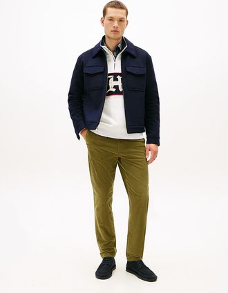 Tommy Hilfiger Mens Elastic-Waist Corduroy Tapered Pant - Green - XXL