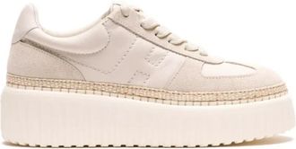 Hogan H710 H-Stripes - Dames - Sneakers - Beige - 37 EU - Leer - Schoenen