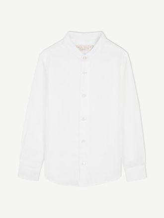 Luca Faloni White Linen Band Collar
