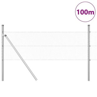 Berkfield Home Hexagon Fence 0.8x100 m Galvanised Steel in Silver