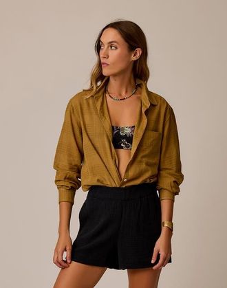 Carve Designs Taylor Textured Tunic in Golden at Nordstrom, Size Xx-Small