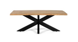 Giner&Colomer Mesa de comedor en madera maciza de mango y patas con dise&ntilde;o cruzado