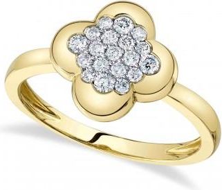 Allurez Diamond Clover Ring 14K Yellow Gold (0.27ct)