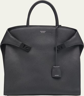 Ferragamo Mens Hug Leather Tote Bag