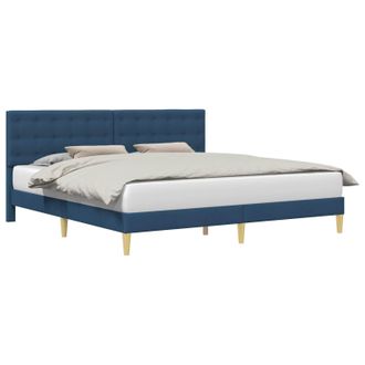 vidaXL Struttura Del Letto Con Testiera Blu 200 X 200 Cm Tessuto Vidaxl
