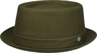 Lierys Pork Pie Hat Handmade Cotton Unisex Made in Italy Summer Winter Olive
