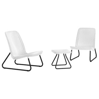 Keter Set da giardino rio balcony con 2 poltrone e tavolo, colore bianco Keter