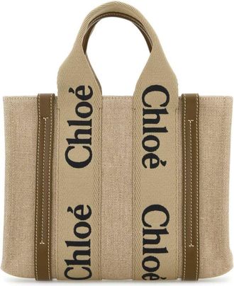 Chloé small Woody tote bag - women - Cotton/Linen/Flax/CALFSKIN - One Size - Neutrals