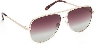 Quay High Key Fashion Sunglasses Gold/Brown, Metal Frames/Polycarbonate