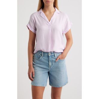 Beach Lunch Lounge Deni Stripe Shirt in Pink Lavender at Nordstrom, Size X-Small