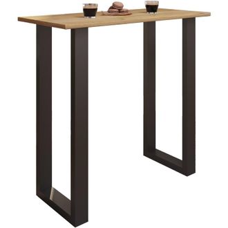 ebuy24 Tavolo da bar vcm Tresen Tavolo in piedi Tavolo alto Tavolo bar barba - Xona 110x50 cm (nero / quercia al miele)