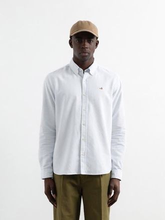 Edmmond Studios Duck Logo Oxford Shirt in Plain White at Nordstrom, Size Xx-Large