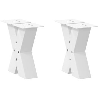 vidaXL Vidaxl - Patas Para Mesa De Centro En Forma De X (2 Unidades), Color Blanco, 30 X (30-31) Cm, Acero