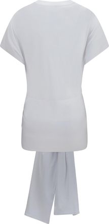 Toteme Womens T-Shirt Draped-Waist Jersey White Lyocell Top