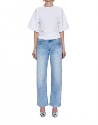 Pistola Denim Lexi Mid Rise Bowed Straight Jean In Aries
