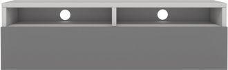 Selsey Selsey Rednaw - Mueble Tv Con Caj&oacute;n - Blanco Mate / Gris Brillo - 100 Cm