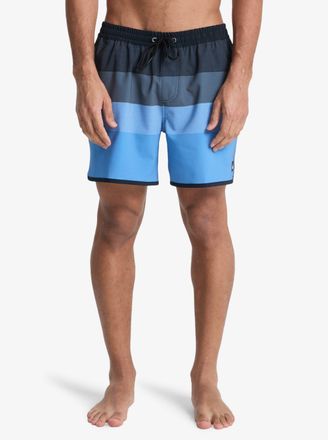Quiksilver Badeshorts QUIKSILVER STRETCH SCALLOP VOLLEY 16, Herren, Gr. XXL (56), N-Gr, schwarz tijuan, Web, Elasthan, Polyester, Colorblocking, gestreift, Badeh