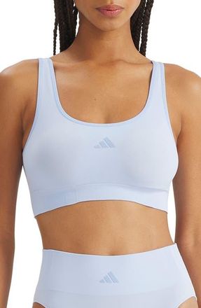 adidas Originals Seamless Micro Stretch Lounge Bra in Glow Blue at Nordstrom, Size Xx-Large