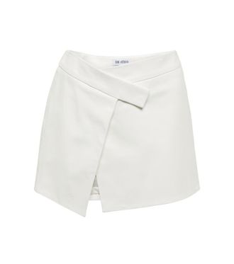The Attico Cloe wrap leather miniskirt