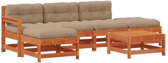 vidaXL Garden Lounge Set 6 pcs Wax Brown Solid Pine Wood vidaXL