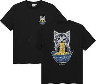 Dedicated T-Shirt Stockholm Cat And Noodles T-Shirt f&uuml;r Herren | schwarz
