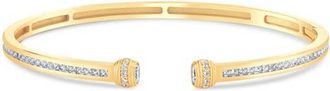 Crislu Brilliant Twisted Rope Bangle in 18 Kt Yellow Gold Clear Cz at Nordstrom, Size 7
