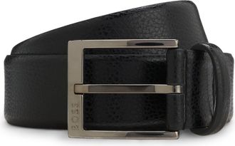 HUGO BOSS Lederg&uuml;rtel BOSS Elloy Sz35, Herren, Gr. 85, schwarz 001, Leder, unifarben, G&uuml;rtel Lederg&uuml;rtel, aus fein genarbtem italienischen Leder