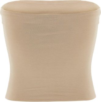 Brunello Cucinelli Stretch Cotton Bandeau Tank Top - Beige