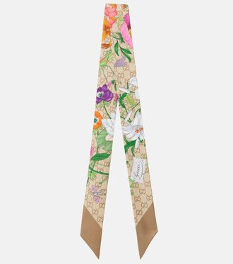 Gucci GG floral silk jacquard scarf