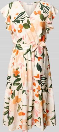 Zabaione Knielanges in Wickel-Optik mit Bindeg&uuml;rtel Modell Ta44ormina in Apricot, Gr&ouml;&szlig;e L