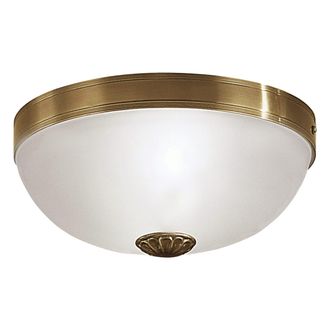Loops Wall Flush Ceiling Light Colour Bronzed Shade White Satin Glass Bulb E27 2x60W